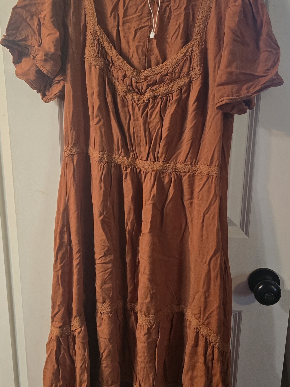 Baltic Born Rust Brown Women's Tiered Cotton Dress- NEVER WORN